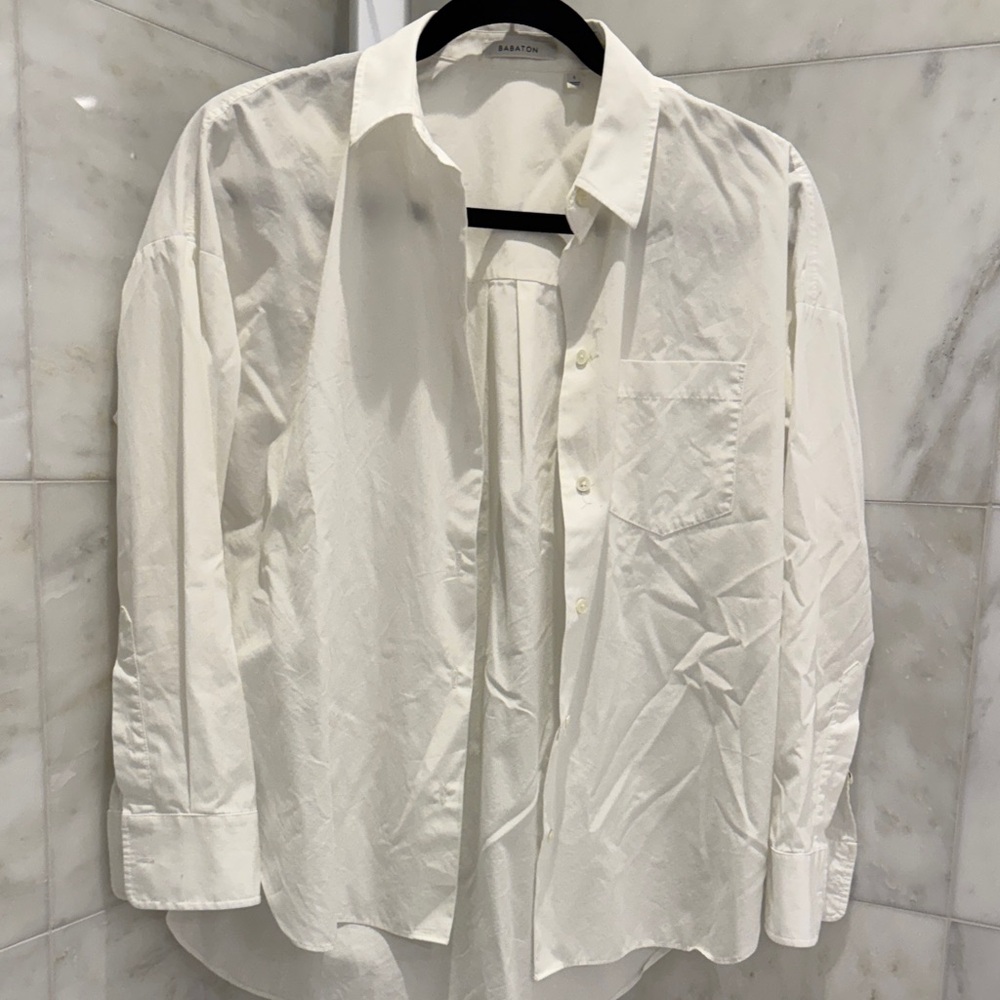 Babaton Classic White Women’s Casual Button-Down Shirt